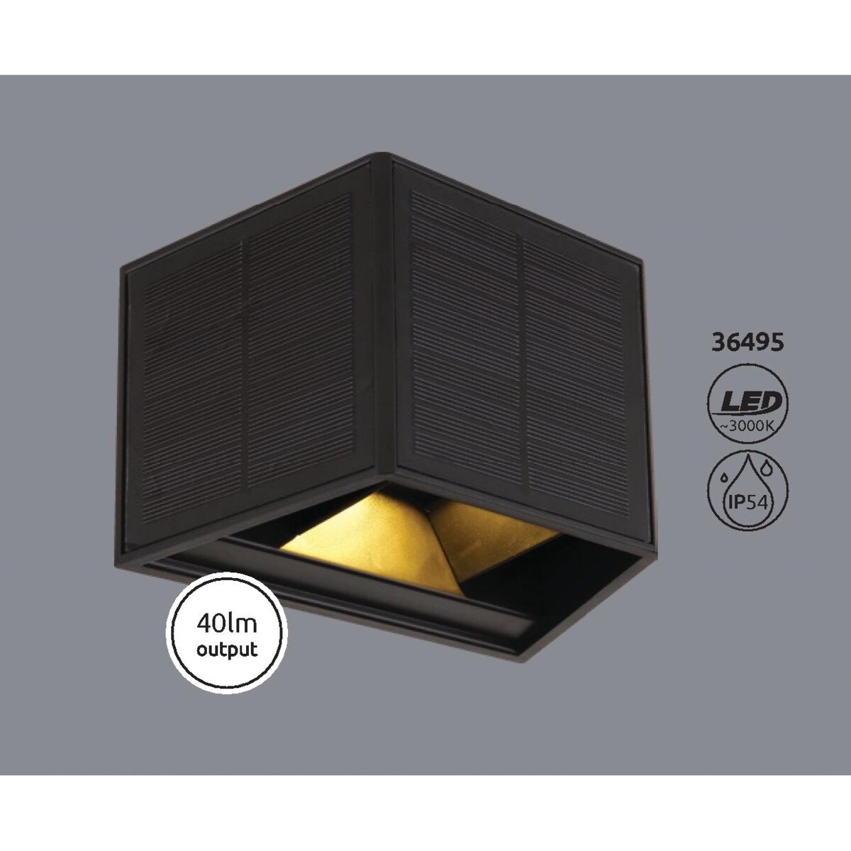 Kinkiet elewacyjny Solar 36495 Globo LED 0,8W 3000K IP54 czarny