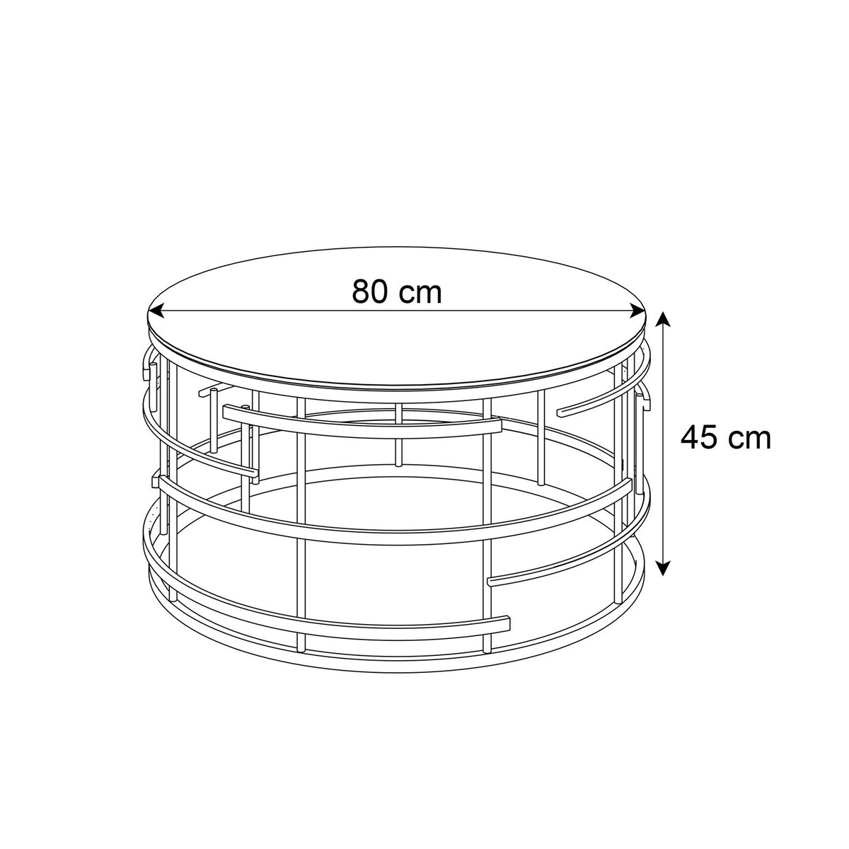 Stolik kawowy LAVINIO złoty chrom szklany blat