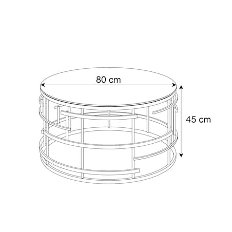 Stolik kawowy LAVINIO złoty chrom szklany blat