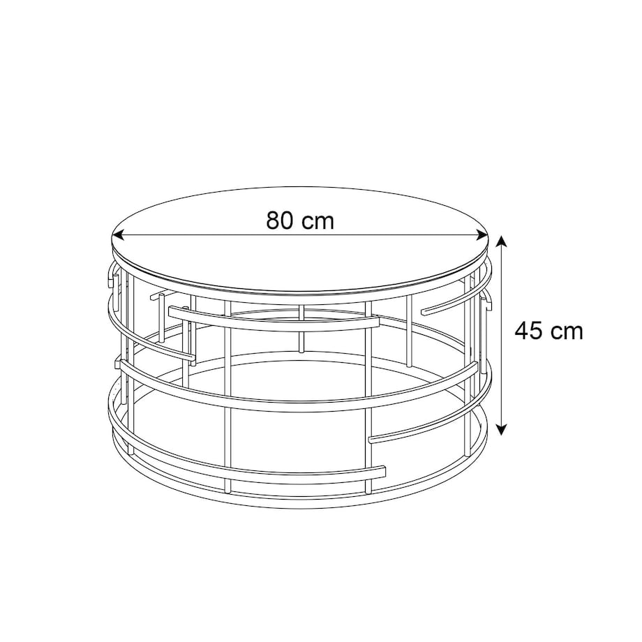 Stolik kawowy LAVINIO złoty chrom szklany blat