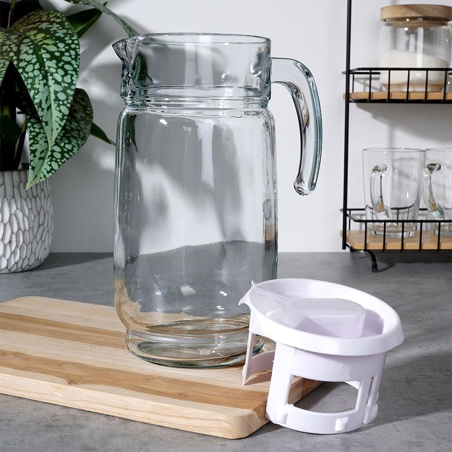 Dzbanek z pokrywką szklany 2 l do lemoniady soku wody na napoje szklany