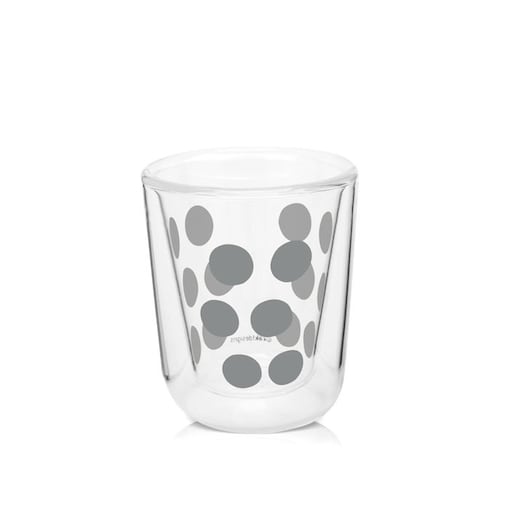 Zestaw 2 szklanek z łyżeczkami srebrny Dot Dot, 75 ml , Zak! Designs