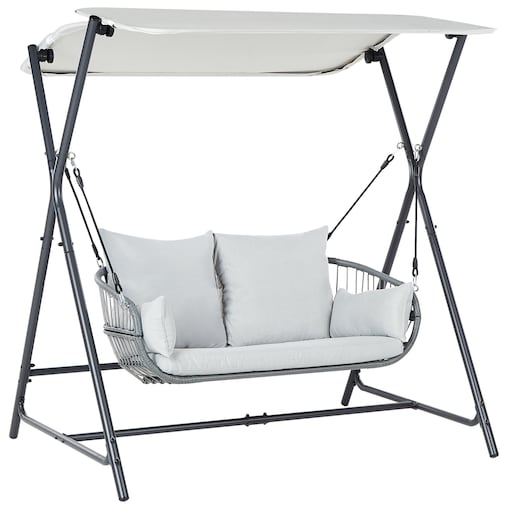 Huśtawka ogrodowa FIASTRA Metal Jasnoszary