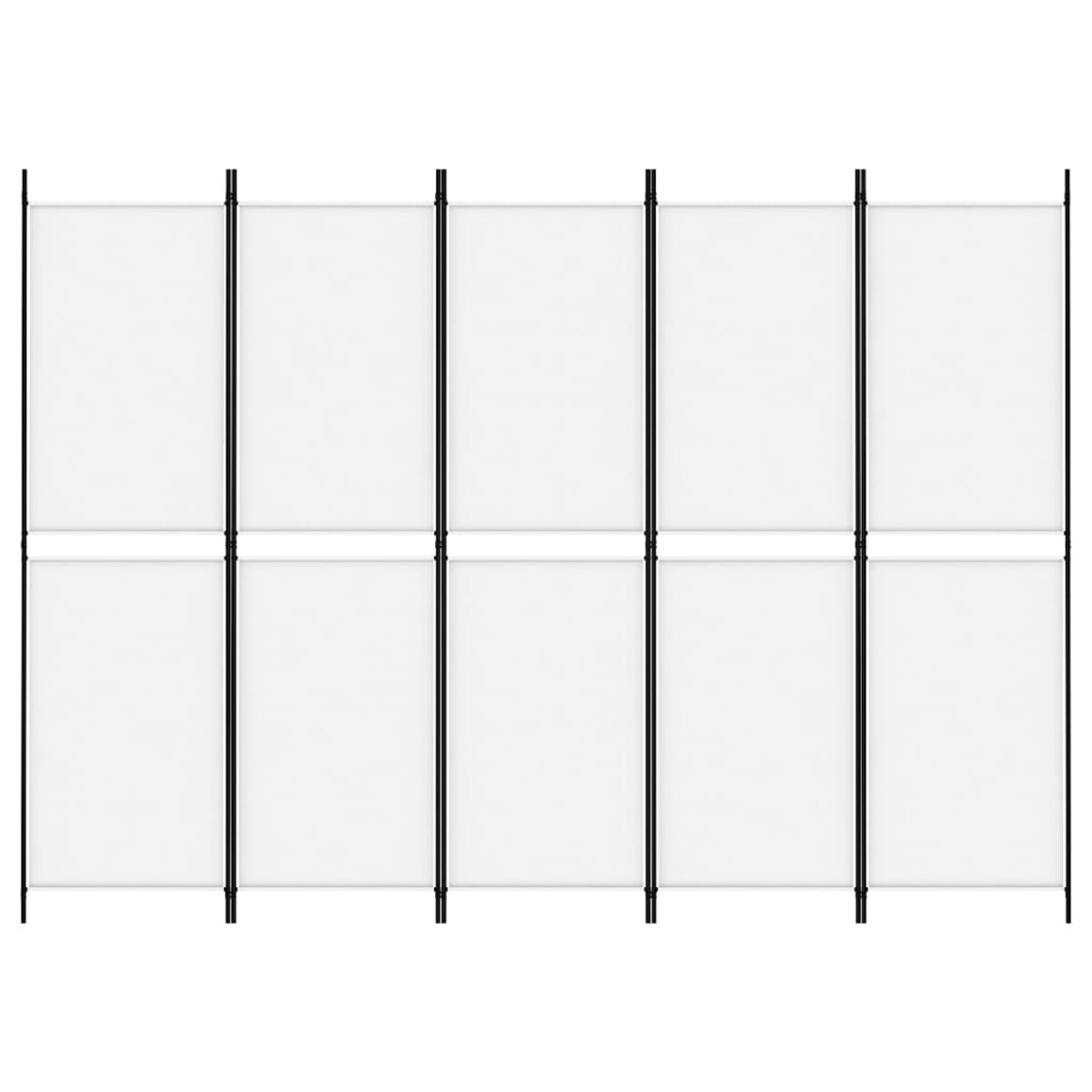 vidaXL Parawan 5-panelowy, biały, 250 x 180 cm, tkanina