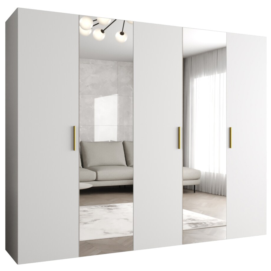 Szafa uchylna otwierana BARI 2 250 wys. 202 cm Biały + u. Złoty