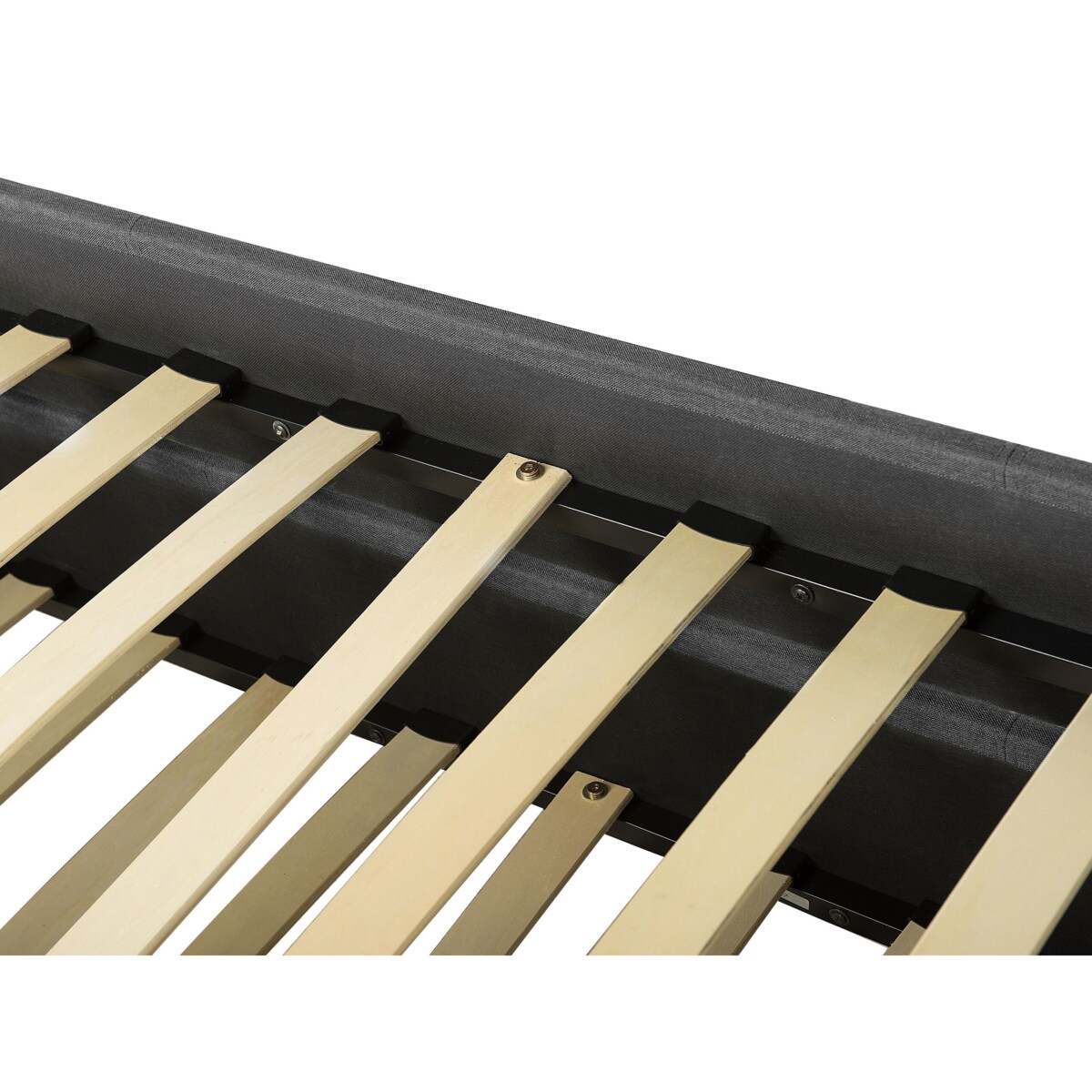 Łóżko wysuwane tapicerowane 80 x 200 cm ciemnoszare MARMANDE