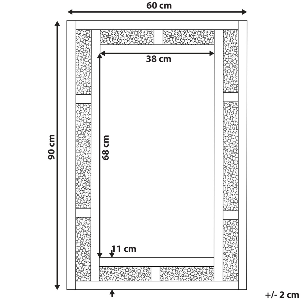 Lustro ścienne AVRILLE 60 cm 90 cm Srebrny
