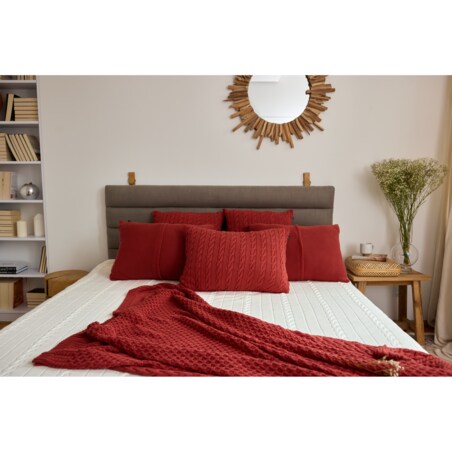 Poszewka warkocz podłużna ceglasta, 40 x 60 cm, La Manta