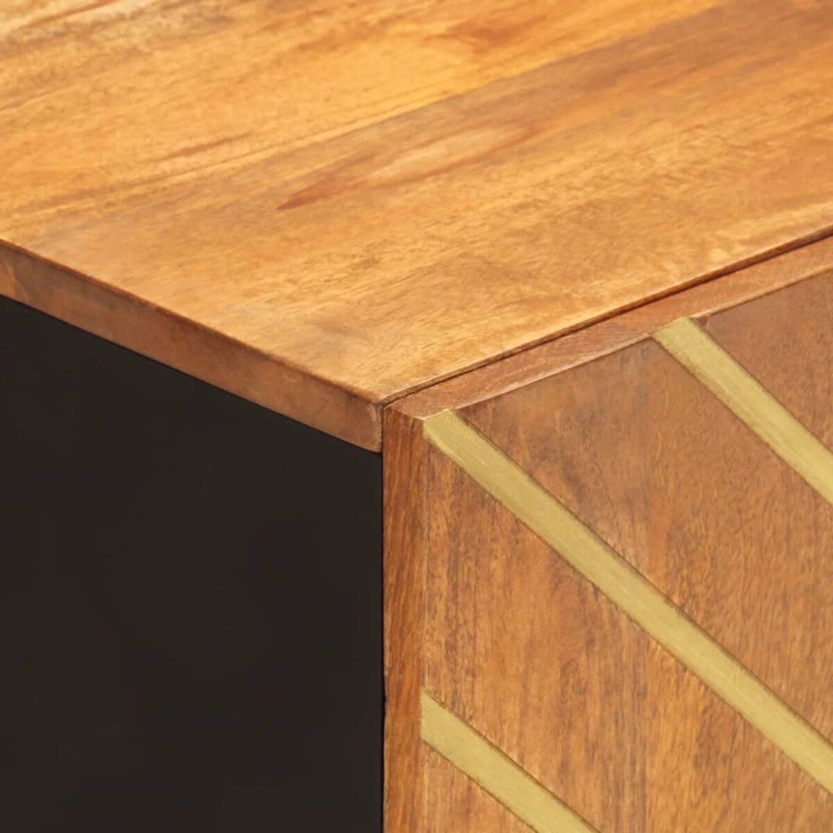 vidaXL Szafka łazienkowa, brązowo-czarna, lite drewno mango