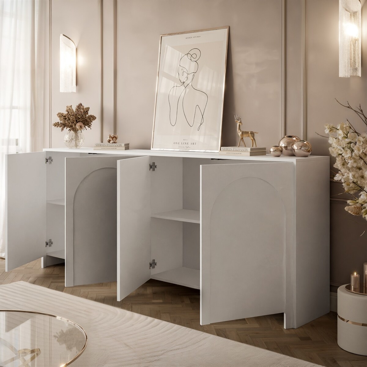 Czterodrzwiowa komoda ARIADNA, biała