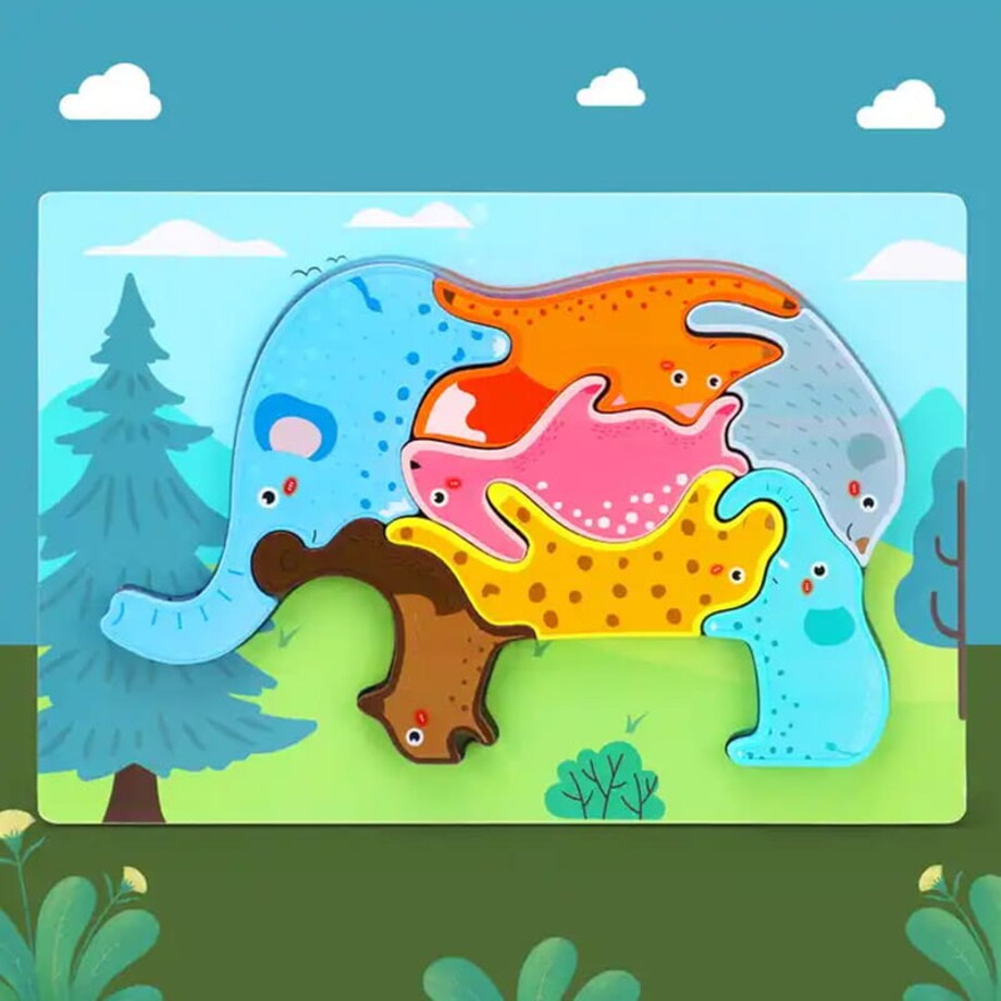 Puzzle drewniane - Słoń