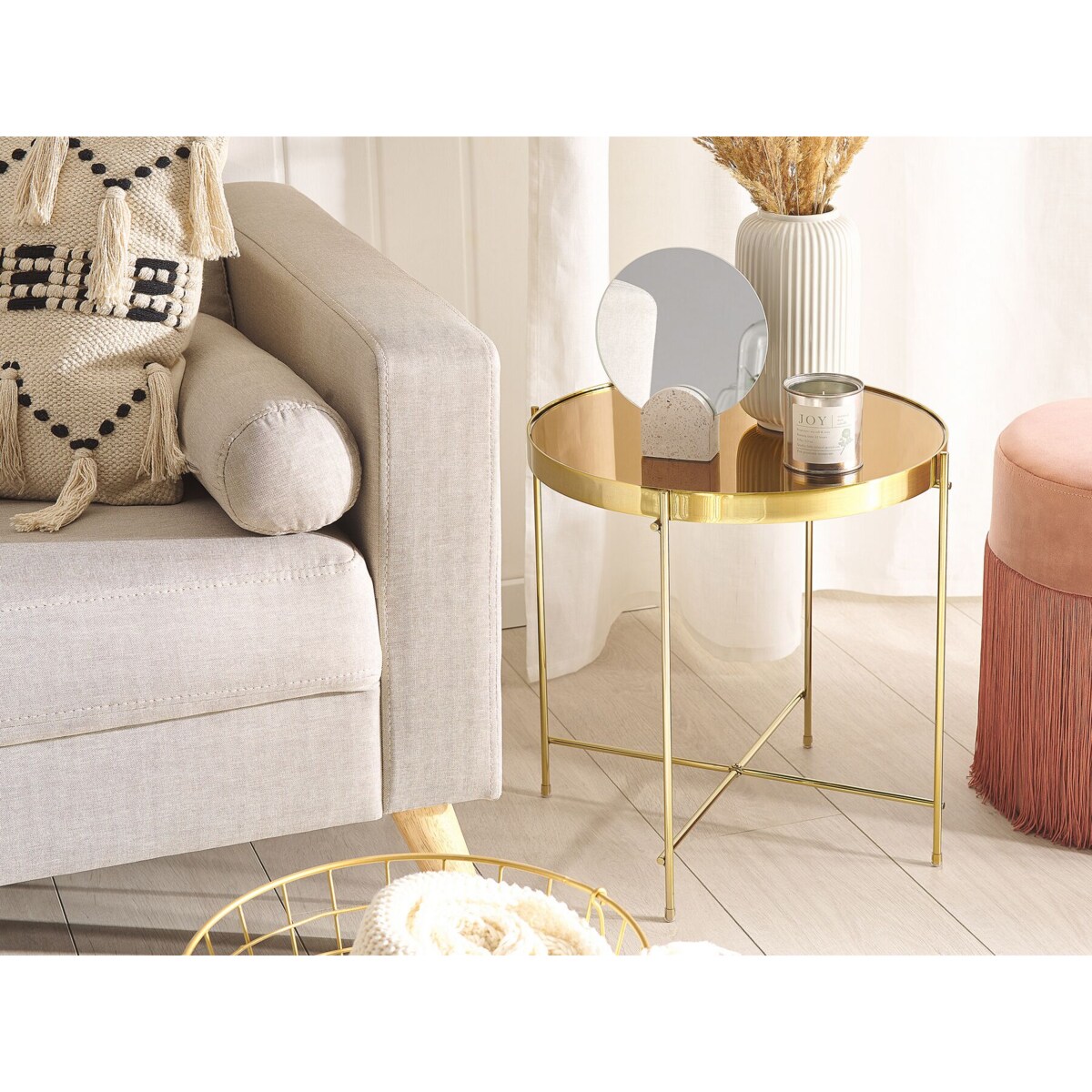 Stolik pomocniczy złoty LUCEA