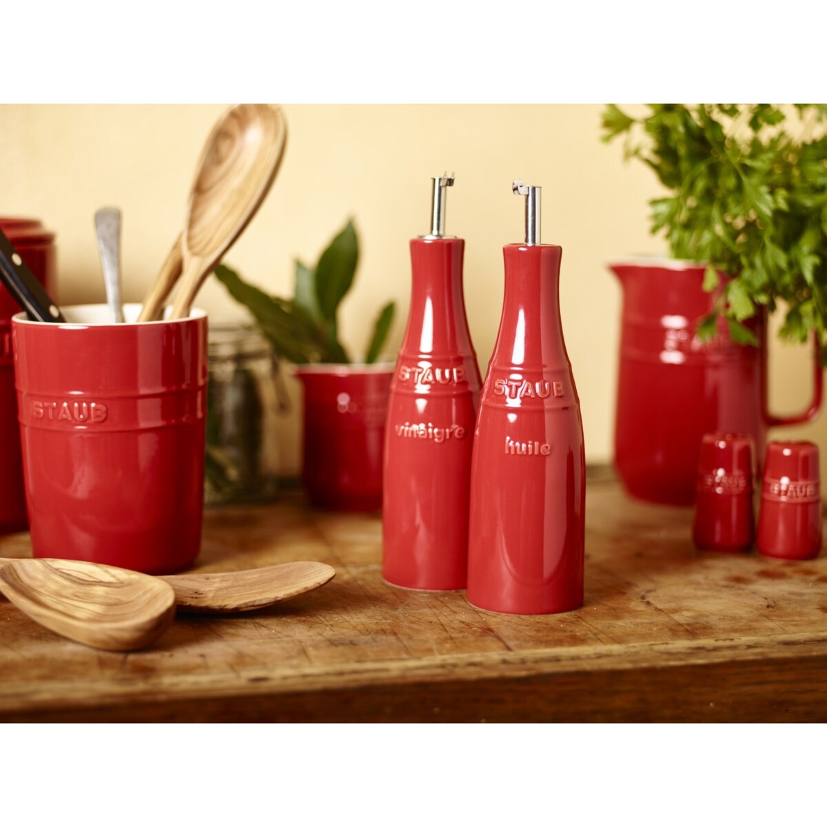 Zestaw do oliwy i octu Staub - 250 ml, Czerwony