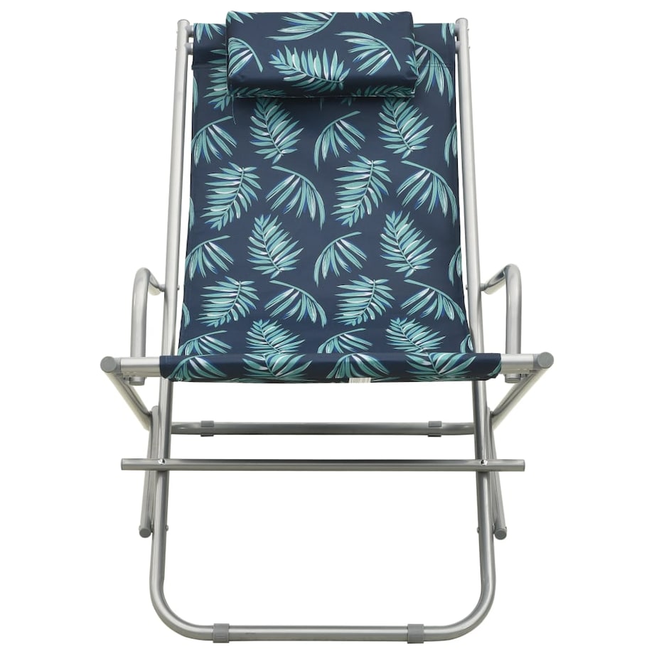 vidaXL Krzesła bujane, 2 szt., stal, nadruk liści