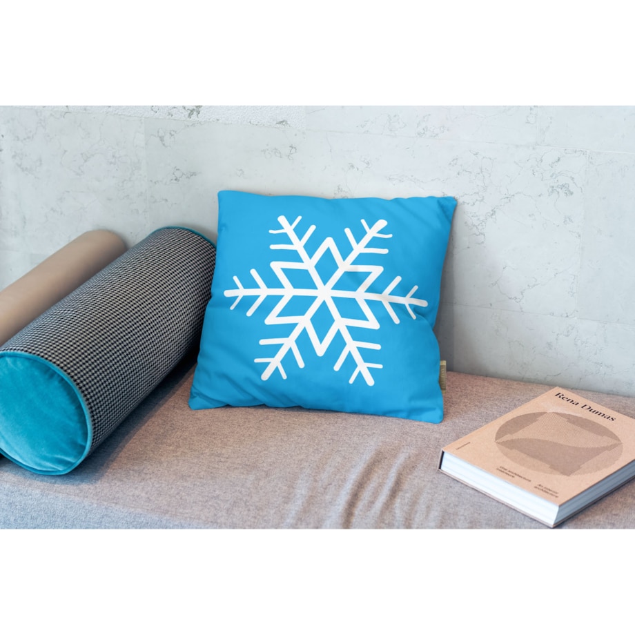 Poduszka świąteczna - Niebieska śnieżynka 45x45 cm