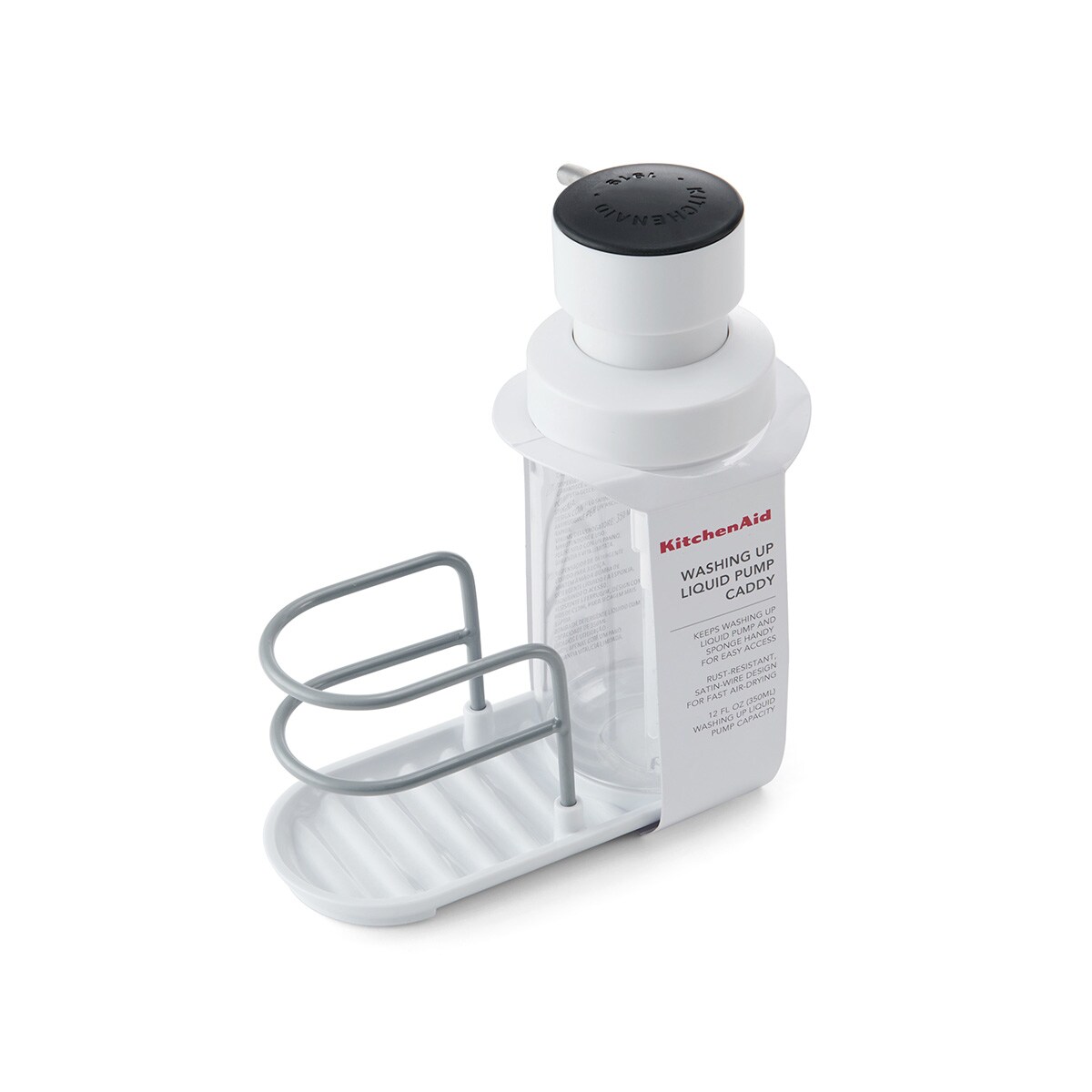 KitchenAid dozownik do płynu ze stojakiem na gąbkę 350 ml