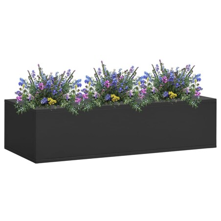 vidaXL Doniczka do biura, antracytowa, 90x40x23 cm, stalowa