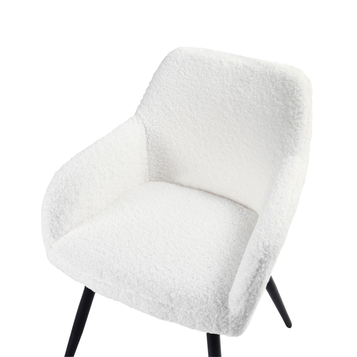 Zestaw 2 krzeseł do jadalni CASMALIA Boucle Złamana biel