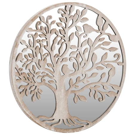 vidaXL Lustro ogrodowe, kolor piaskowy 60x2,5 cm, okrągła żelazna rama