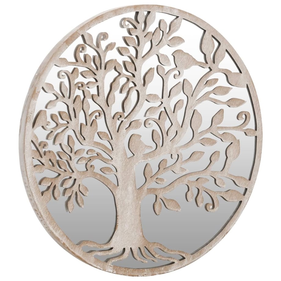 vidaXL Lustro ogrodowe, kolor piaskowy 60x2,5 cm, okrągła żelazna rama