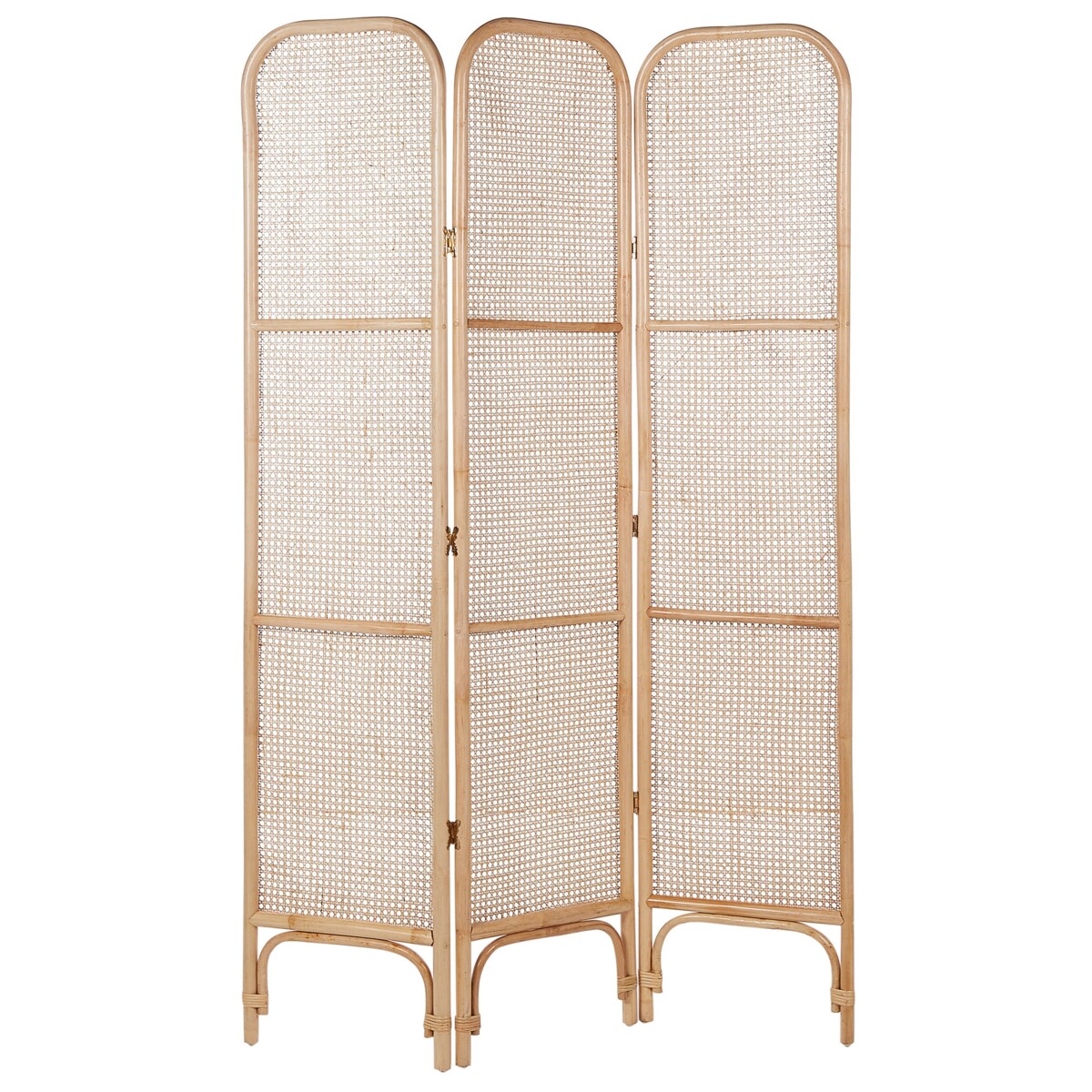 3-panelowy składany parawan pokojowy rattanowy 105 x 180 cm naturaly POTENZA