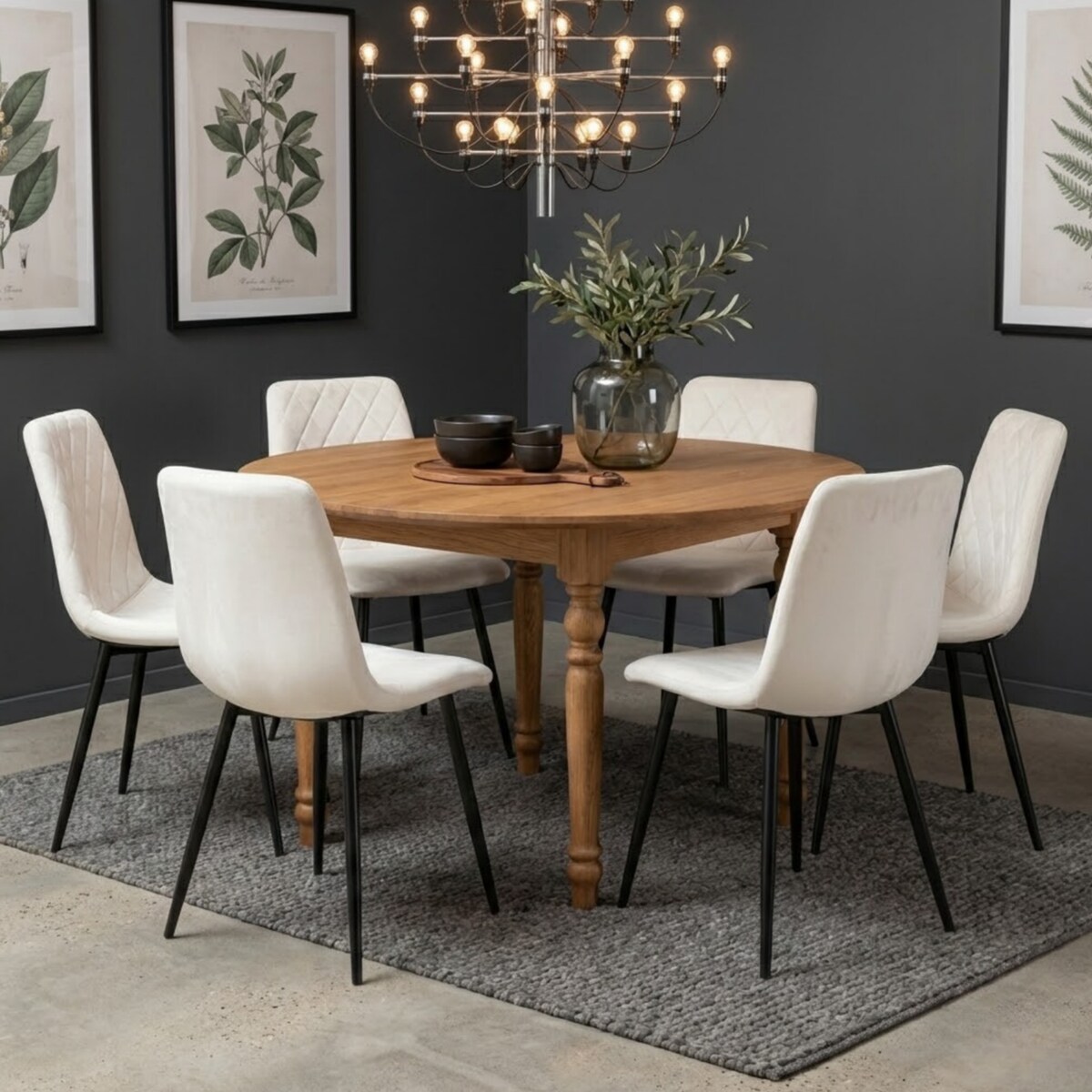 Krzesło beżowe tapicerowane pikowane welurowe nowoczesne wygodne velvet