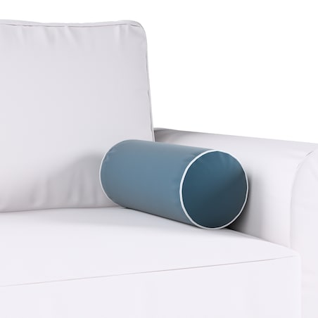 Poduszka wałek prosty z lamówką, pruski błękit, Ø16 x 40 cm, Velvet