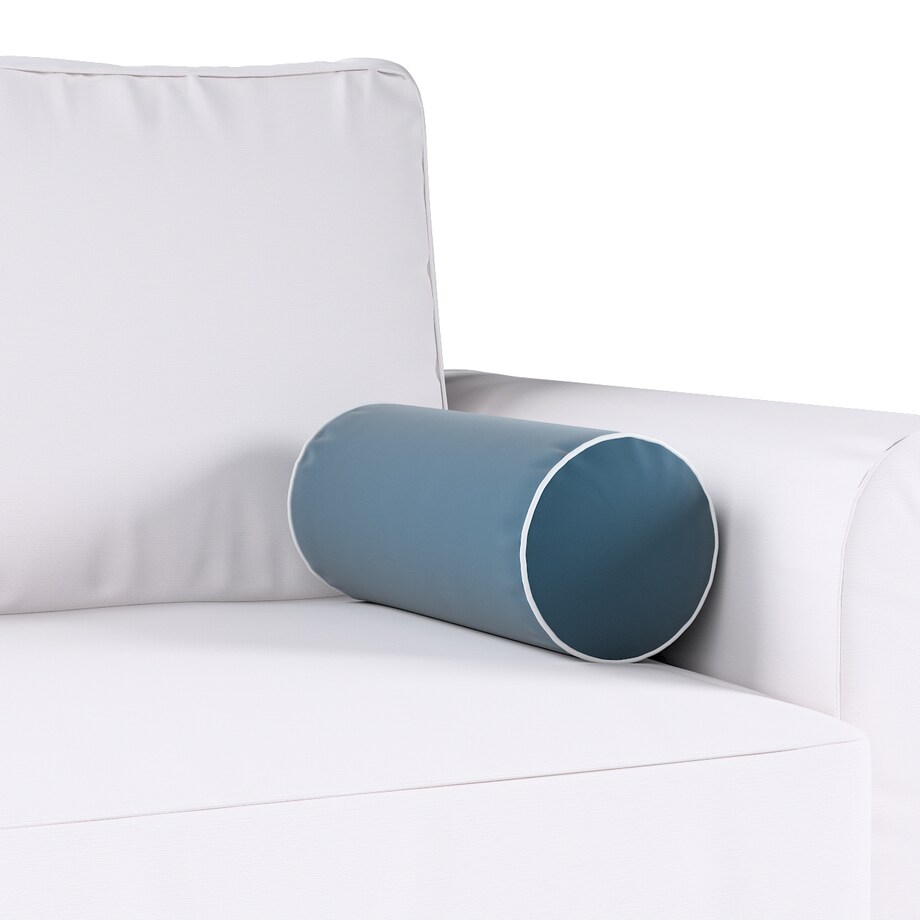 Poduszka wałek prosty z lamówką, pruski błękit, Ø16 x 40 cm, Velvet