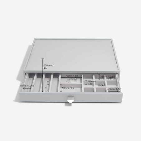 Szkatułka na biżuterię Stackers 19 komorowa supersize kamienna szarość z szufladą