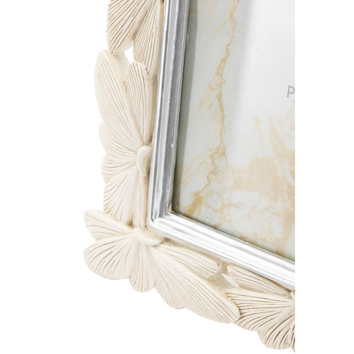 Ramka na zdjęcia Butterfly, zdjęcie 15 x 20 cm, kolor kremowy, żywica syntetyczna i szkło, rama 23 x 2 x 27,7 cm, motyw: motyle, Mauro Ferretti