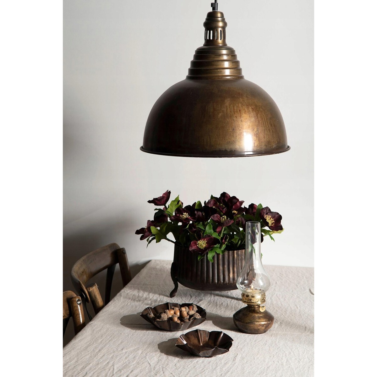 LAMPA SUFITOWA WISZĄCA NAD STÓŁ DUŻA 38cm LOFT METALOWA DO SALONU SYPIALNI