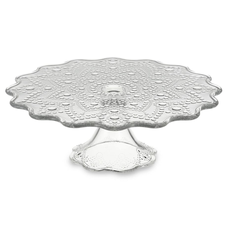 PATERA SZKLANA jasło na ciasto desery owoce prezent 28 cm na nodze tort