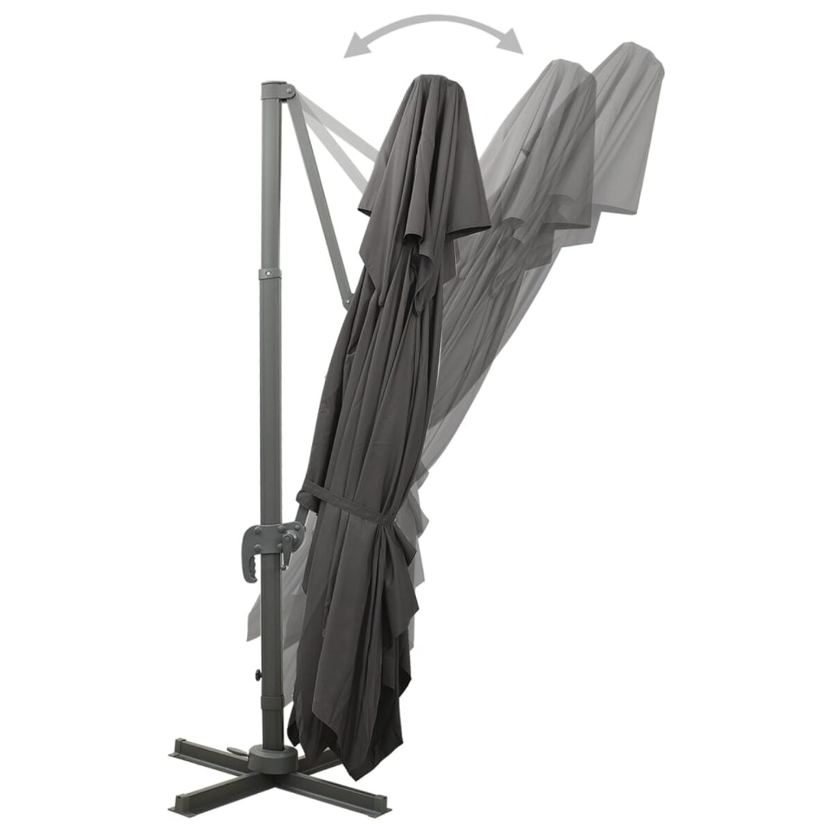 vidaXL Parasol wiszący z podwójną czaszą, 400x300 cm, antracytowy