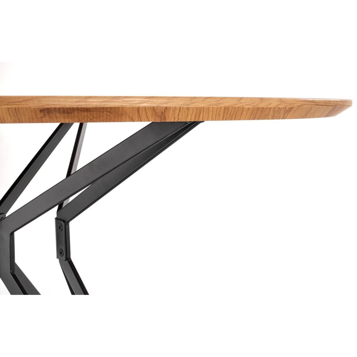 STÓŁ OKRĄGŁY Class 120x76 cm DĄB ZŁOTY czarna stal