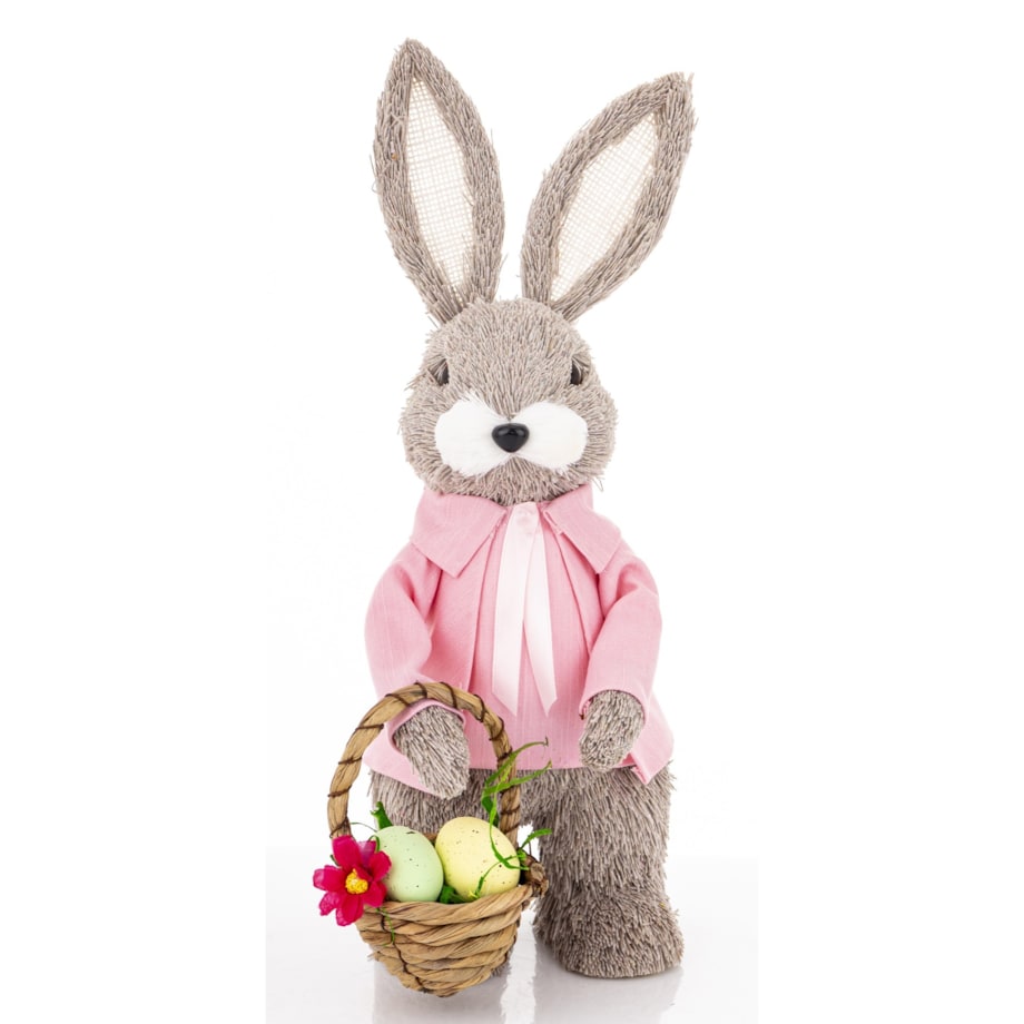 Figurka - króliczka z wielkanocnym koszyczkiem 34x16x16 cm SEMIRA