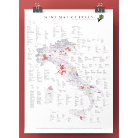 plakat WŁOCHY regiony winiarskie 50x70cm