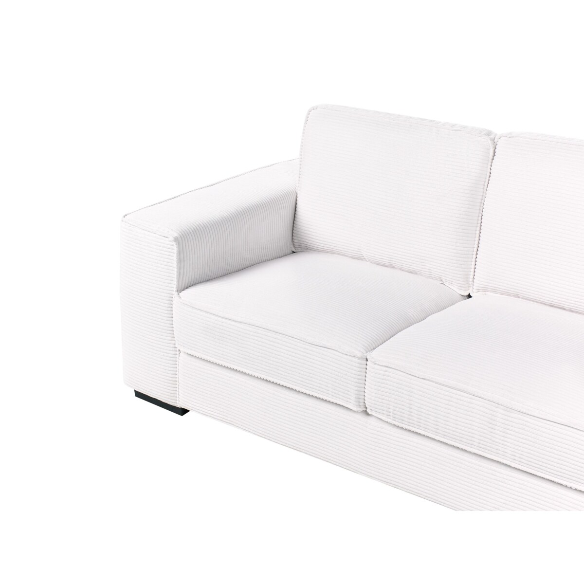 Sofa 2-osobowa sztruksowa biała VIKRAN