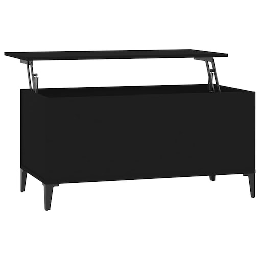 vidaXL Stolik kawowy, czarny, 90x44,5x45 cm, materiał drewnopochodny