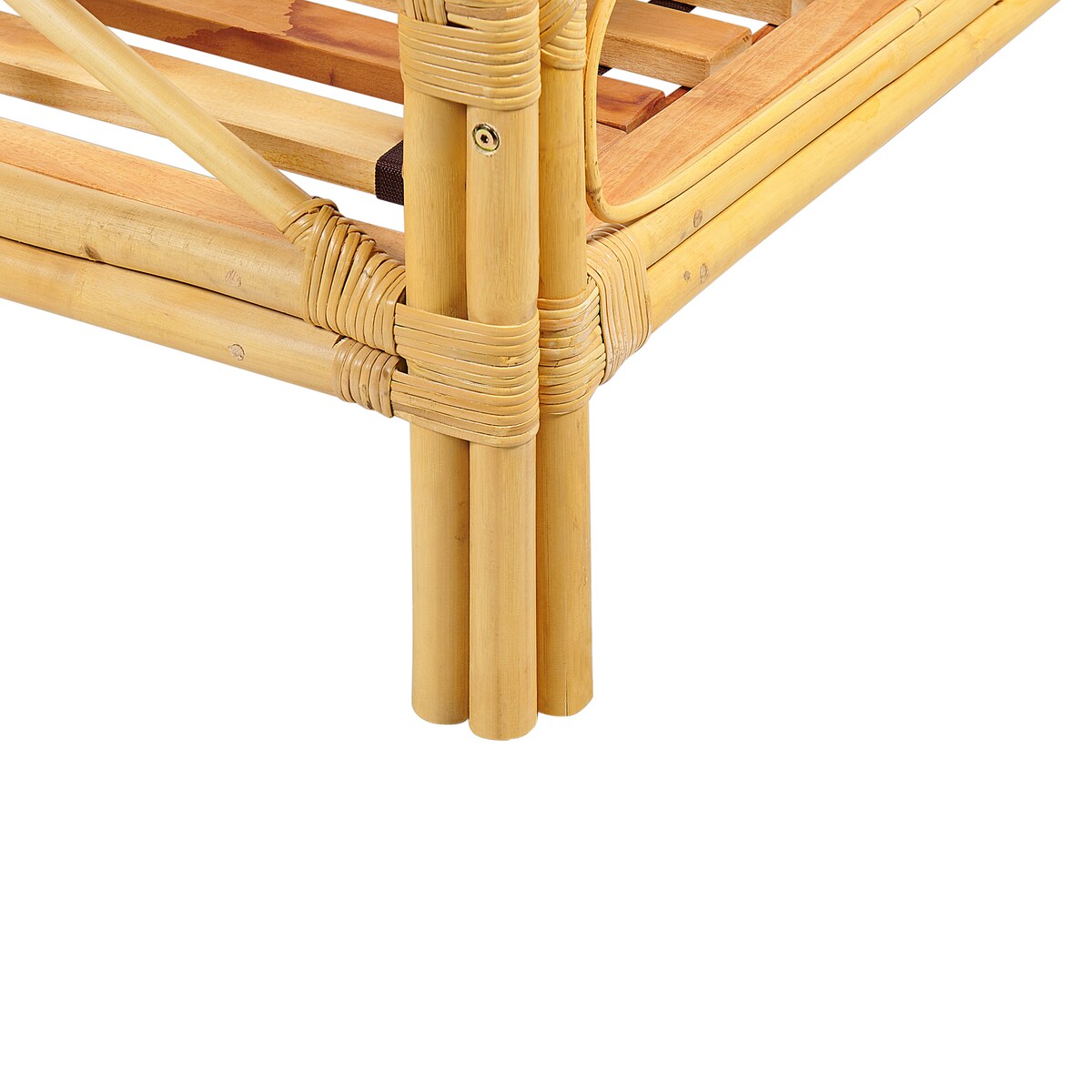 Łóżko Rattan DOMEYROT 140 x 200 cm Jasnobrązowy