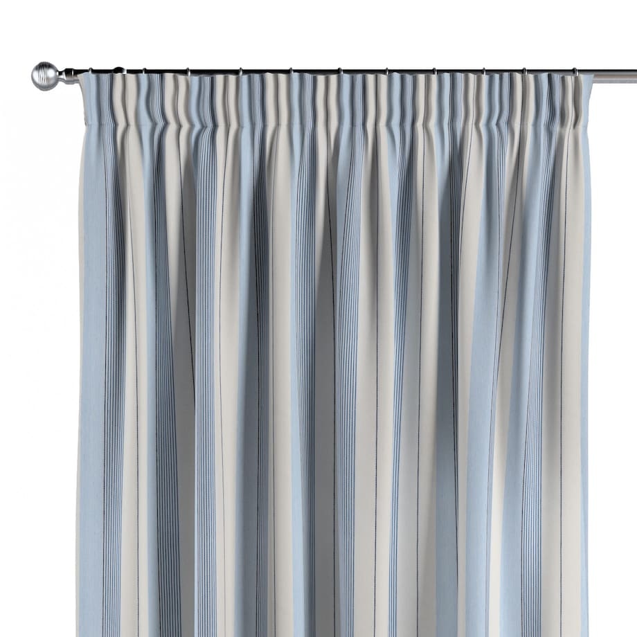 Zasłona na taśmie marszczącej 1 szt. 130x245 niebieskie pasy