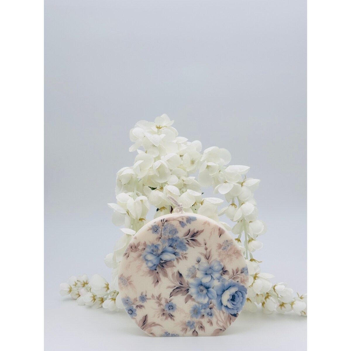 Świeca sojowa Niebieskie Kwiaty Vintage rozm. L pomysł na prezent dla mamy