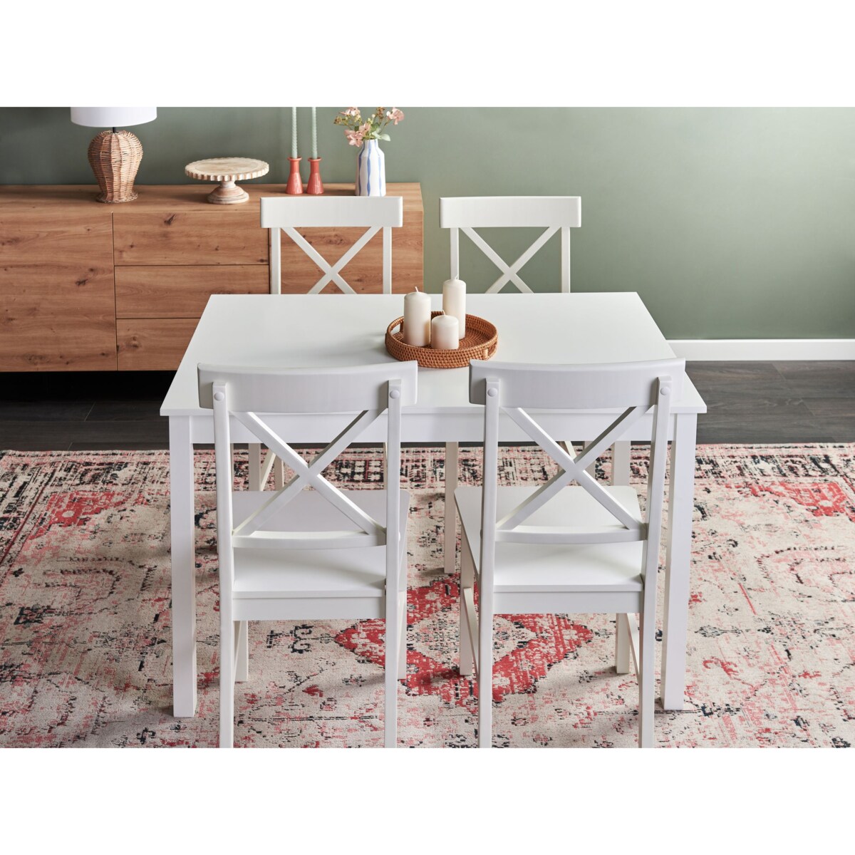 Stół do jadalni BARLEE Biały 120 cm 75 cm Drewno