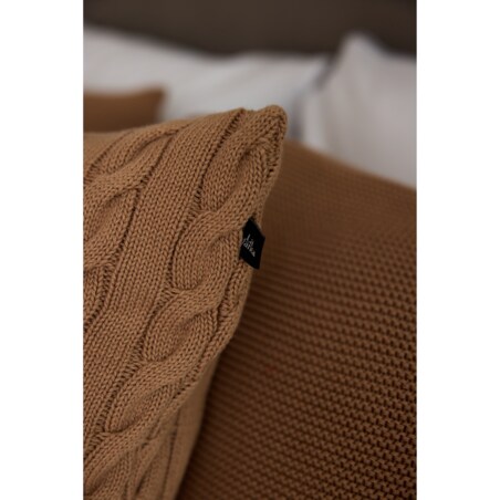 Poszewka warkocz podłużna karmelowa, 40 x 60 cm, La Manta