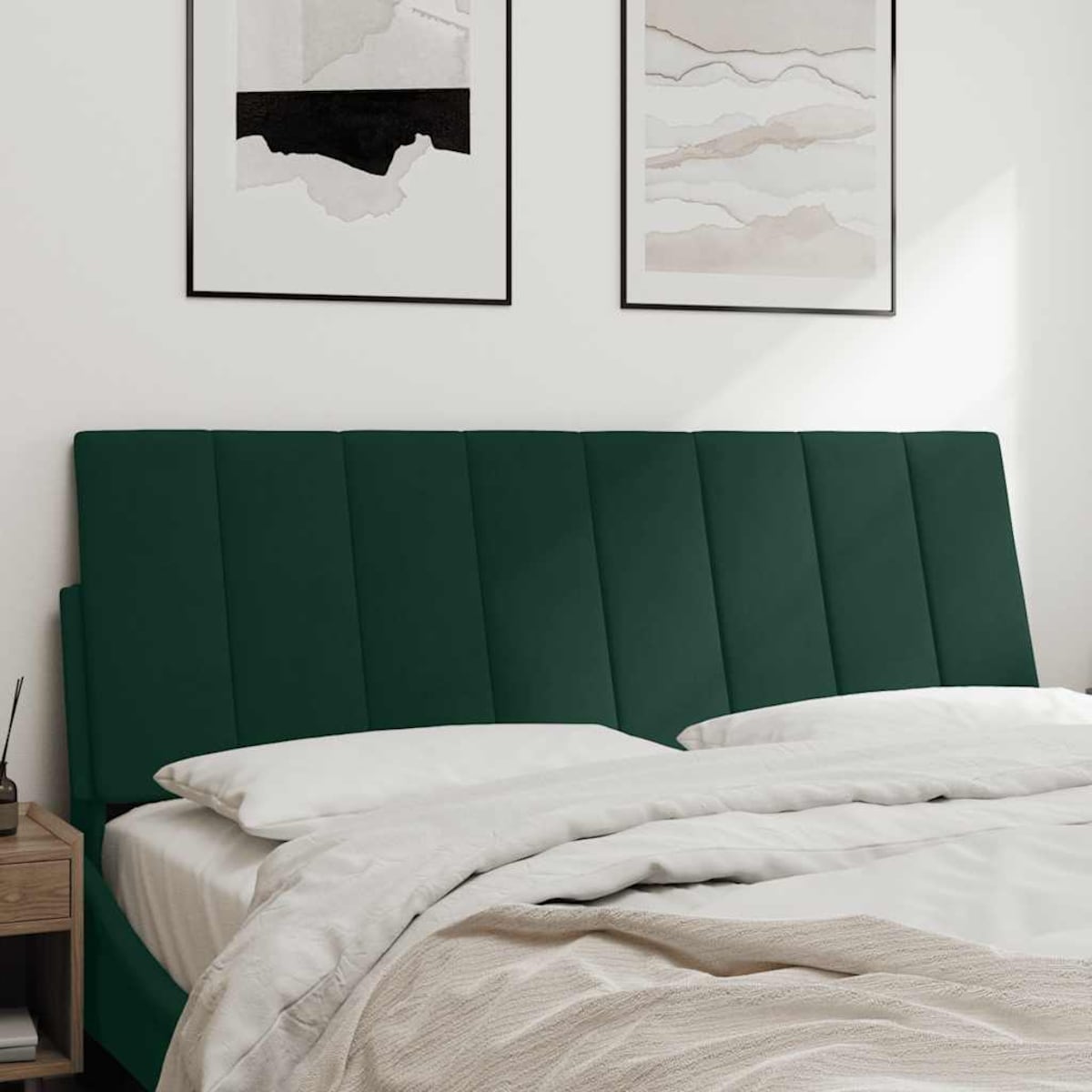 vidaXL Poduszka na wezgłowie, Hanko, ciemnozielona, 120 cm, aksamitna