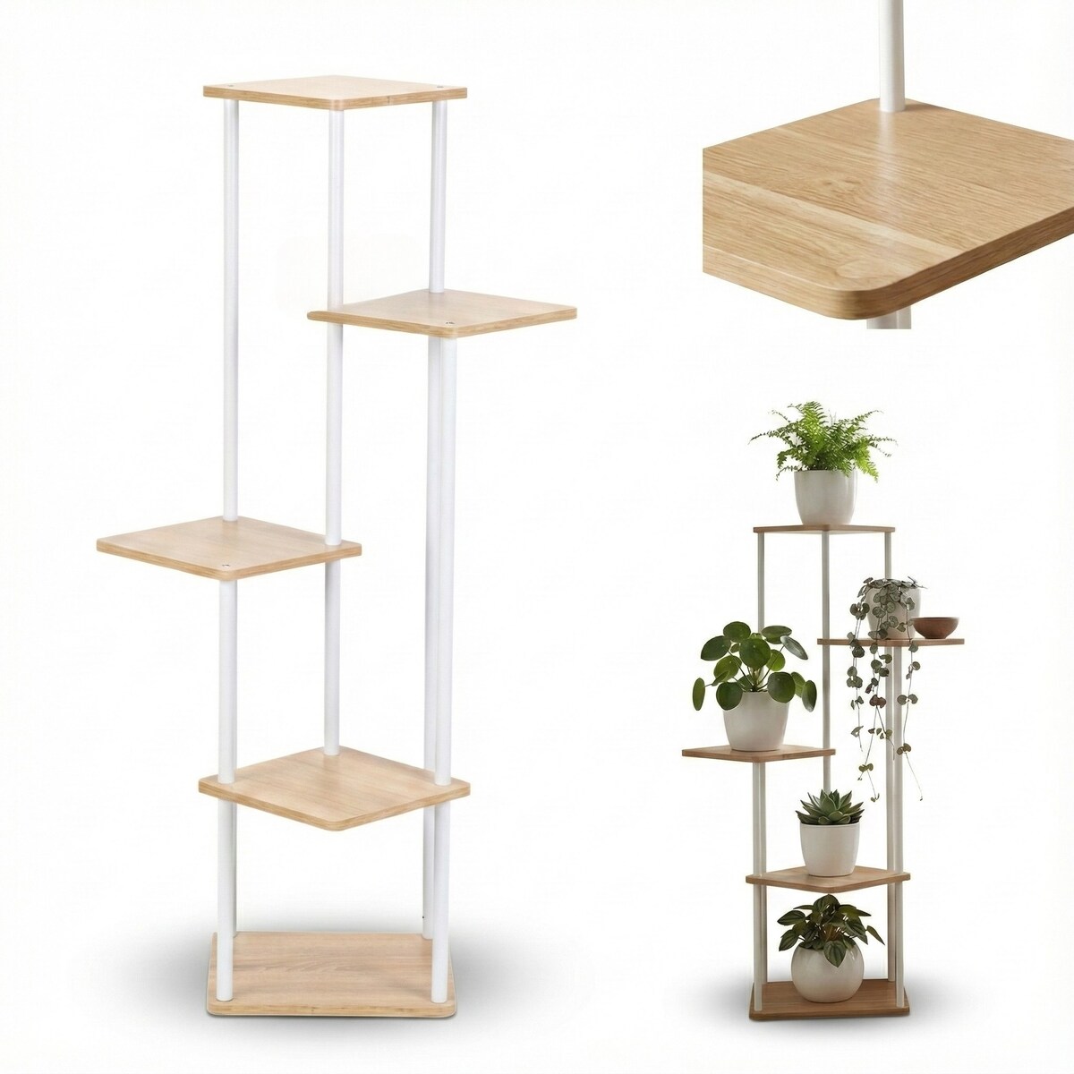 Kwietnik stojący wysoki na 5 kwiatów RIMOZA, 30 x 30 x 106 cm