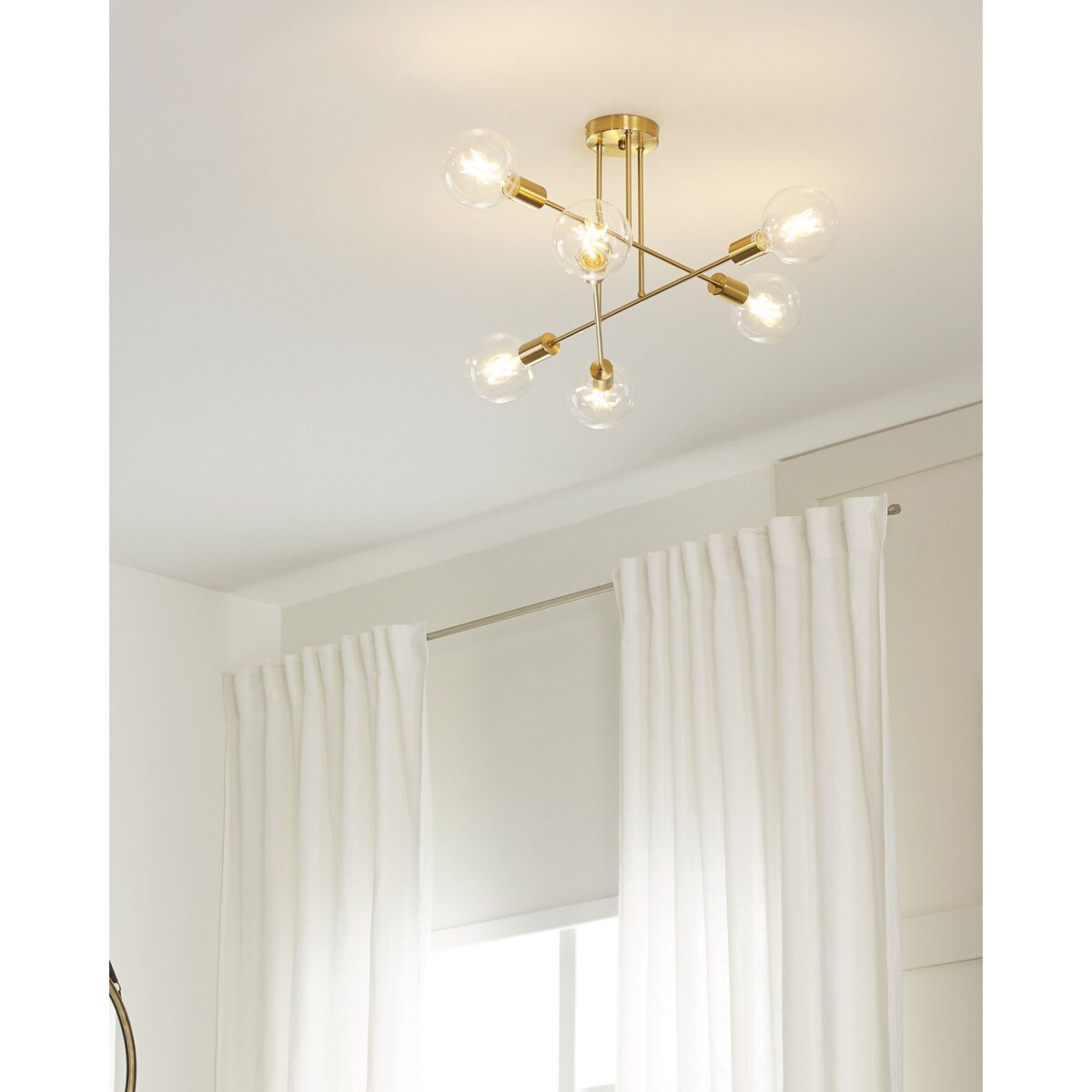 Lampa sufitowa 6-punktowa metalowa mosiężna KIDANE