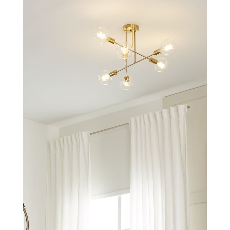 Lampa sufitowa 6-punktowa metalowa mosiężna KIDANE