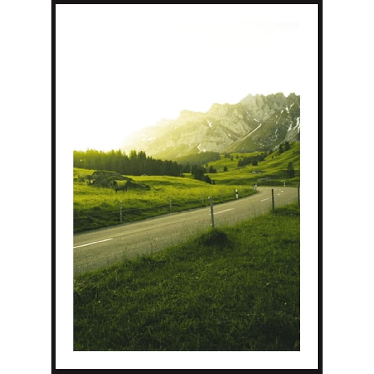 Poster Story, Plakat, Obraz - Droga w Góry przez Jesienny Las, wymiary 60 x 84 cm