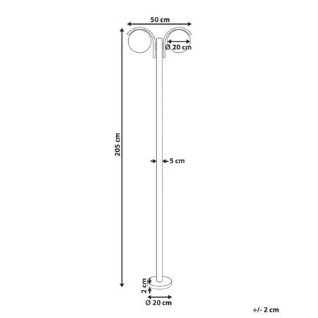 Latarnia ogrodowa 2-punktowa czarna KULSI