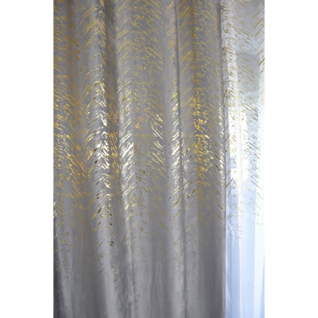 zasłona welurowa "velvet glow" złoty print 140x250 cm szary